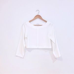 Club Monaco white long sleeve crop top sweater size xs.